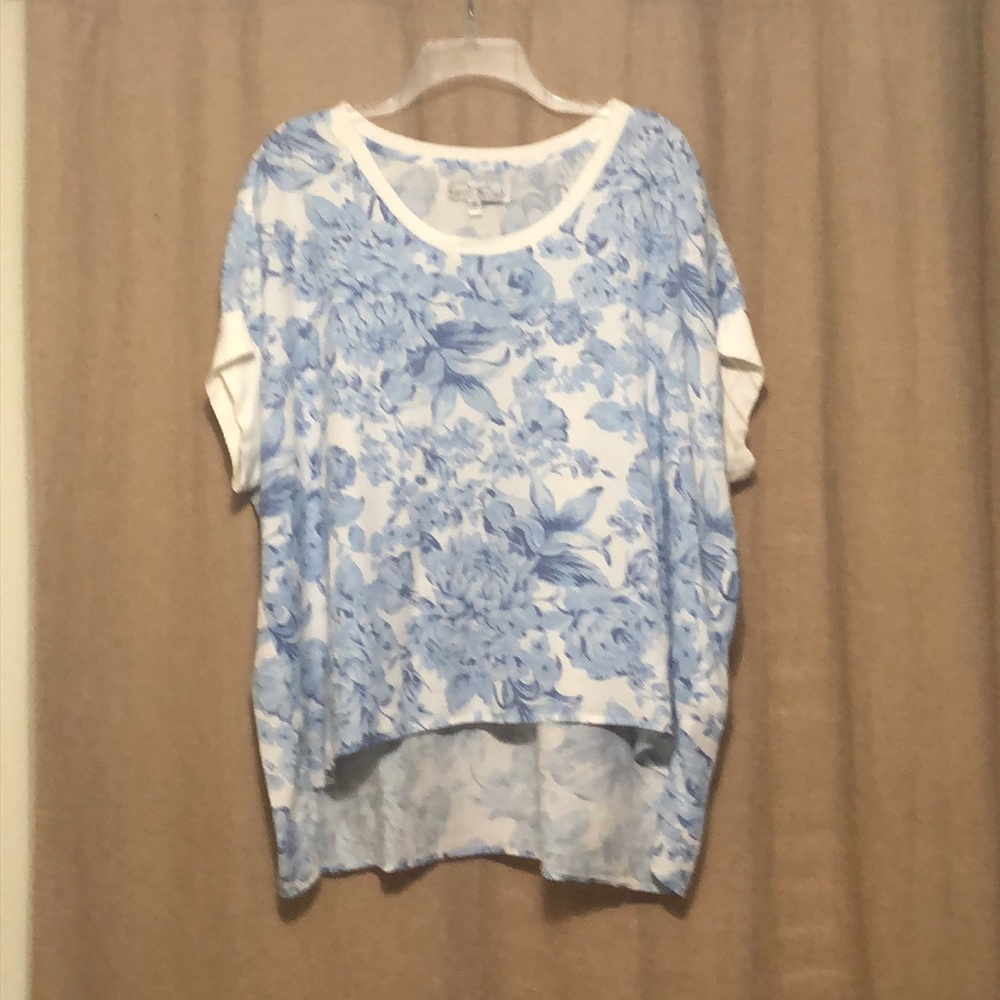 Diane Gilman Floral Top Size Medium